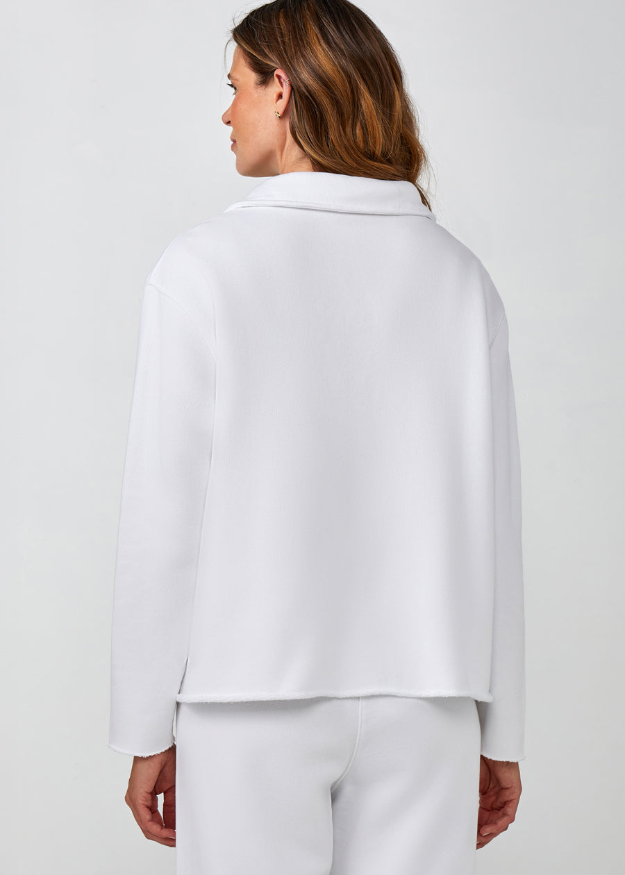 Cotton French Fleece Johnny Collar Shirt