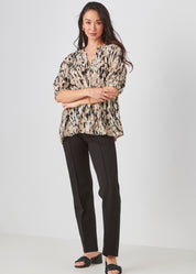 Button Front Print Shirt