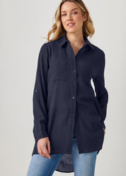 Crinkled Button Down Shirt