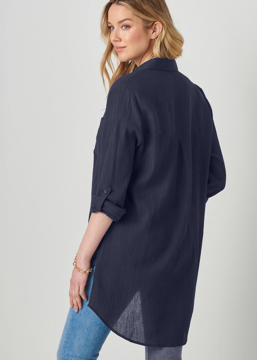 Crinkled Button Down Shirt