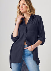Crinkled Button Down Shirt