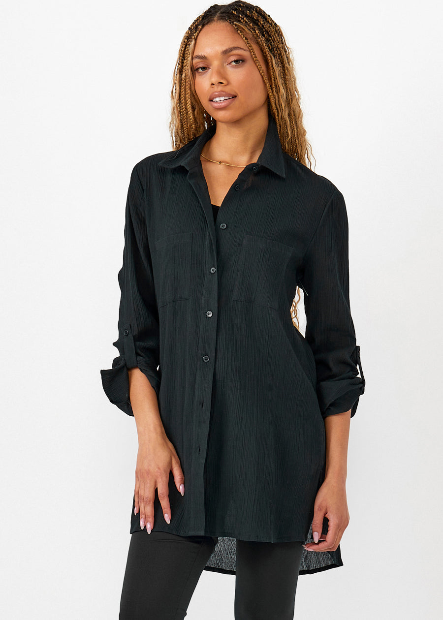 Crinkled Button Down Shirt
