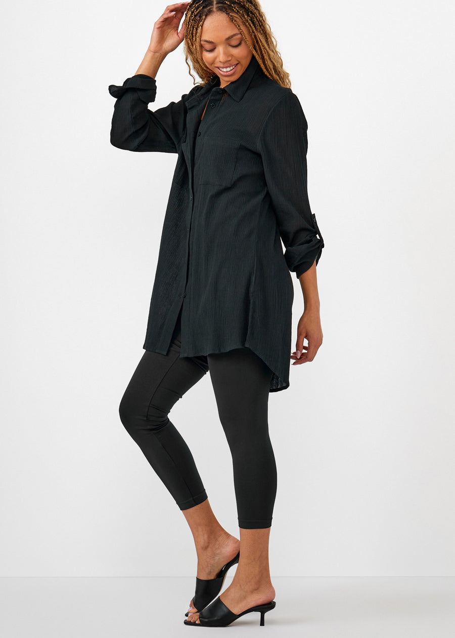 Crinkled Button Down Shirt