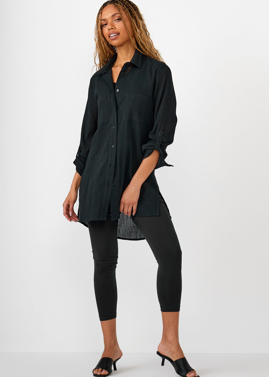 Crinkled Button Down Shirt