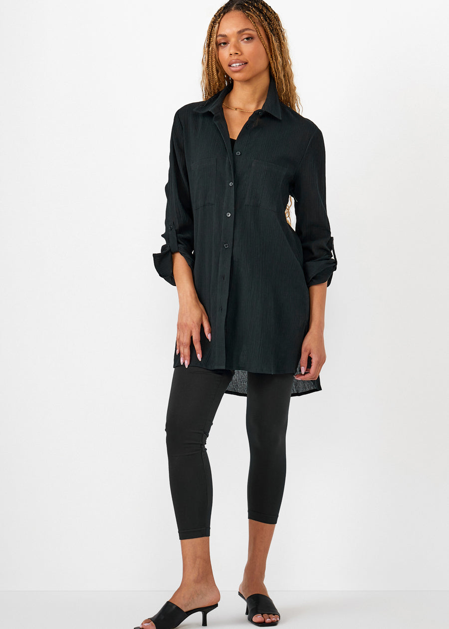 Crinkled Button Down Shirt