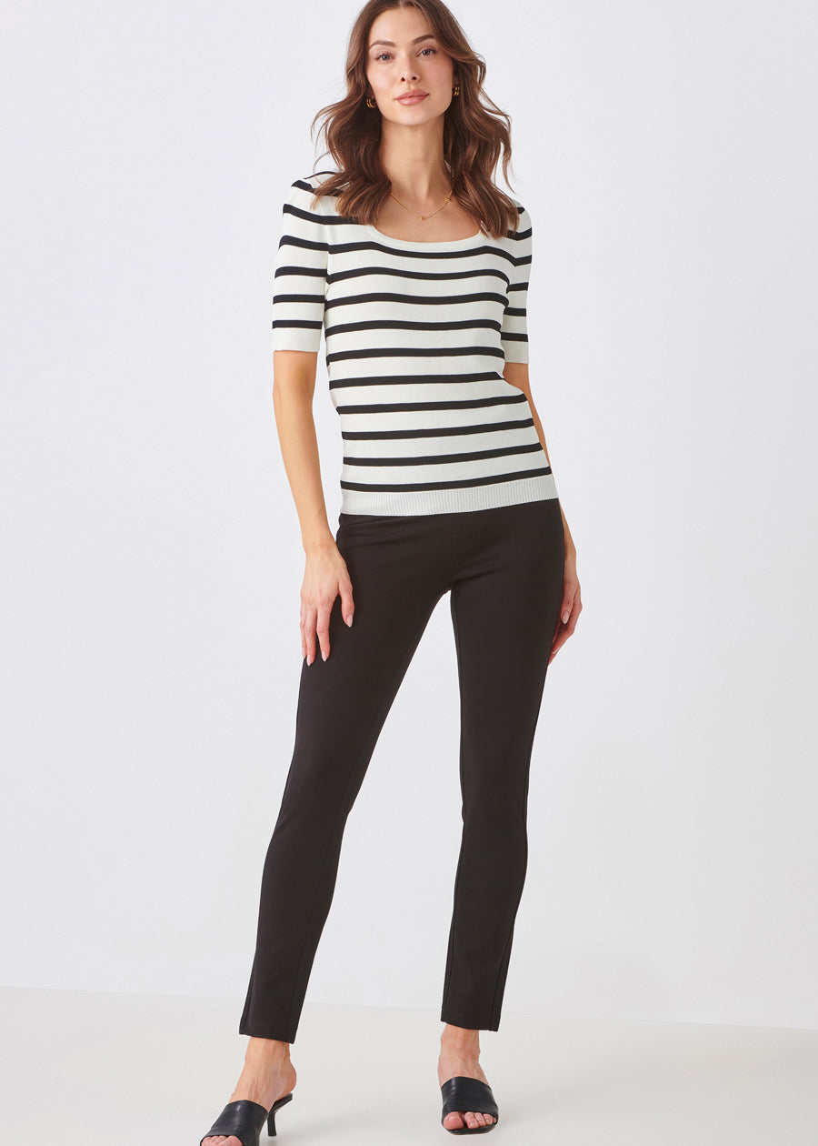 Viscose & Cotton Blend Square Neck Top