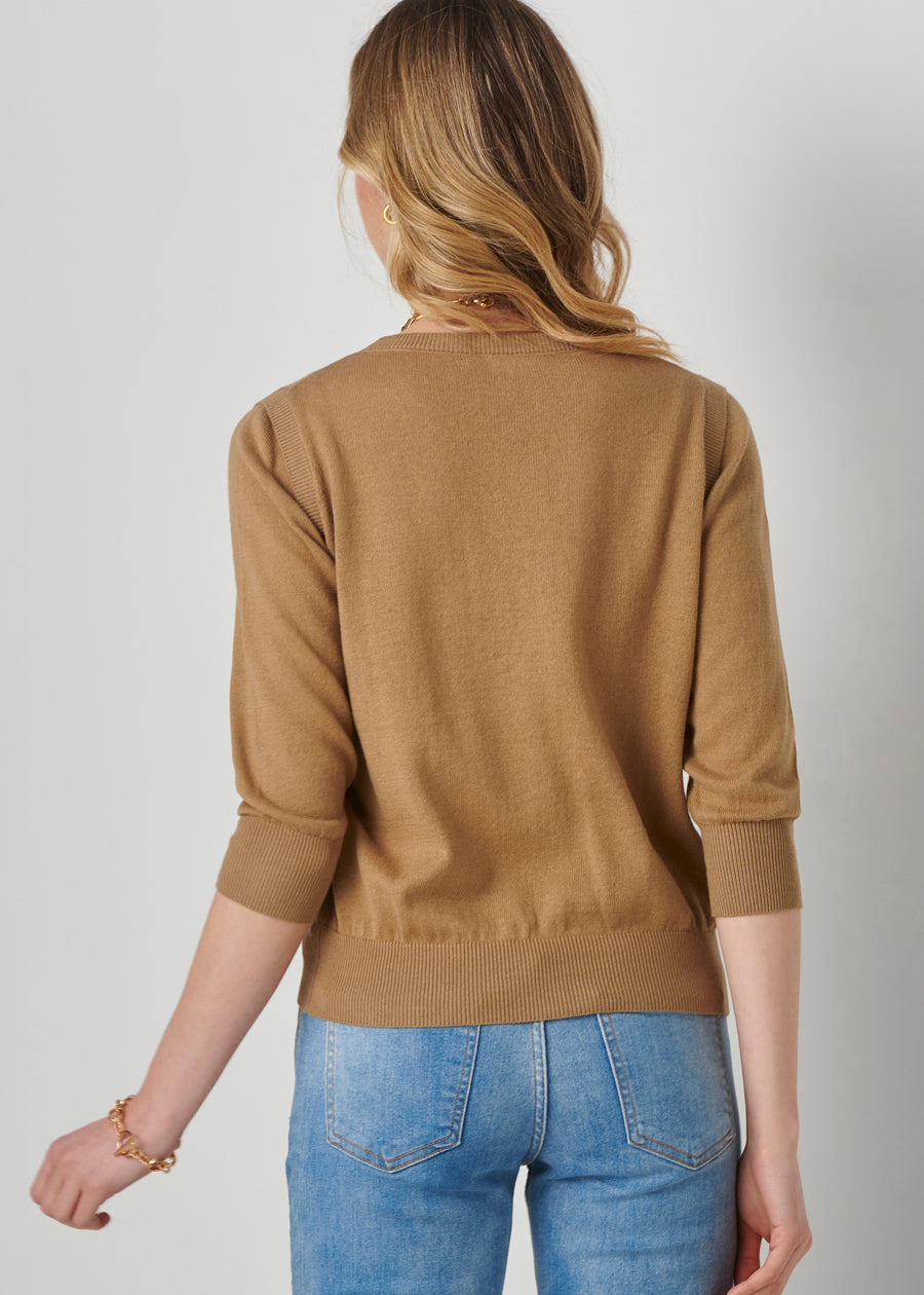 V Neck Cotton Cardigan