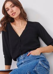V Neck Cotton Cardigan