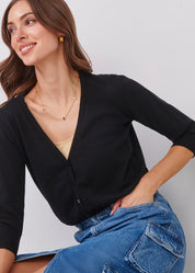 V Neck Cotton Cardigan