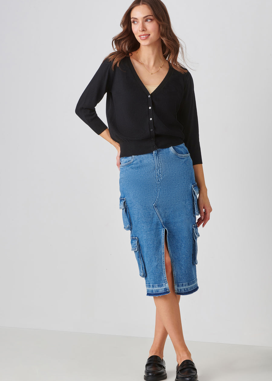 Cargo Denim Skirt