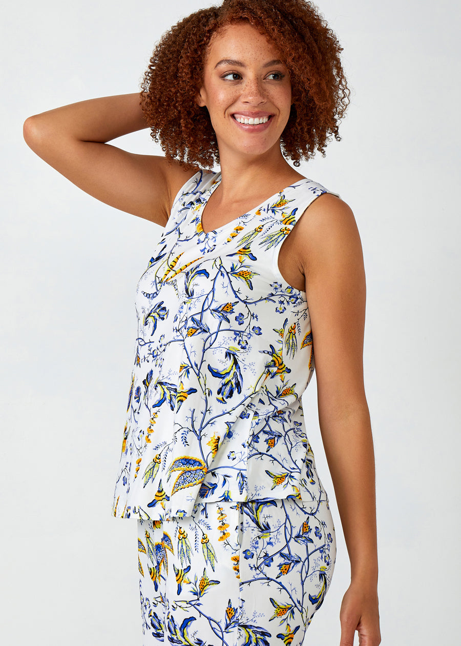 V Neck Print Tank