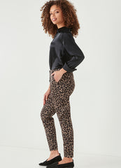 Slim Fit Cheetah Print Ponti Pant