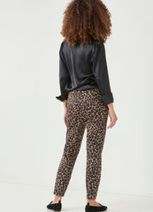 Slim Fit Cheetah Print Ponti Pant