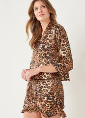 Satin Leopard Pajama & Short Set