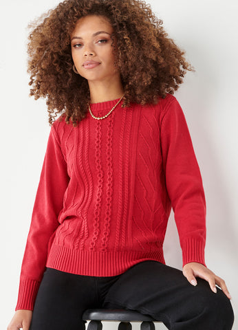 Holiday Cable Crew Sweater