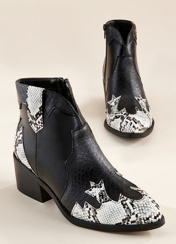 Snake Print Ankle Boot