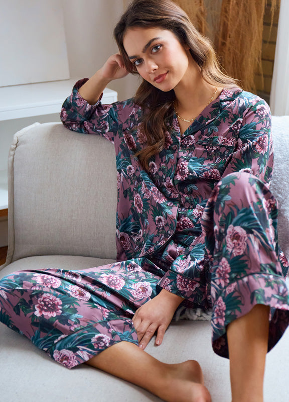Satin Floral Pajama Set